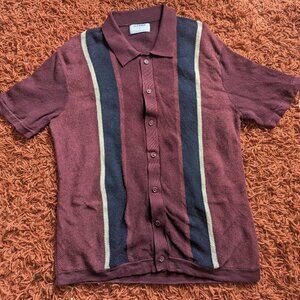 Old Navy Knit Bowling Shirt, Sz M, 100% Cotton